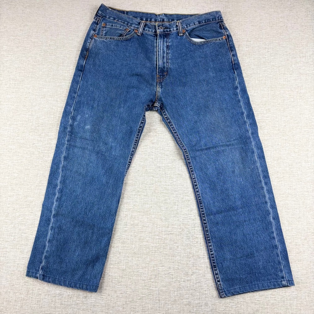 Levis 505 Mens 36x29 Light Distress Jeans Thigh Fade ** Vintage Style ** Denim